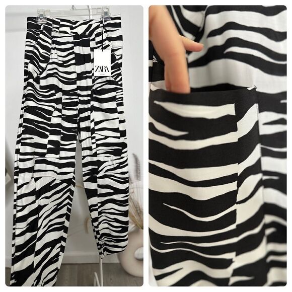 Zara Studio Limited Collection Zebra Print Pants New - Picture 3 of 16